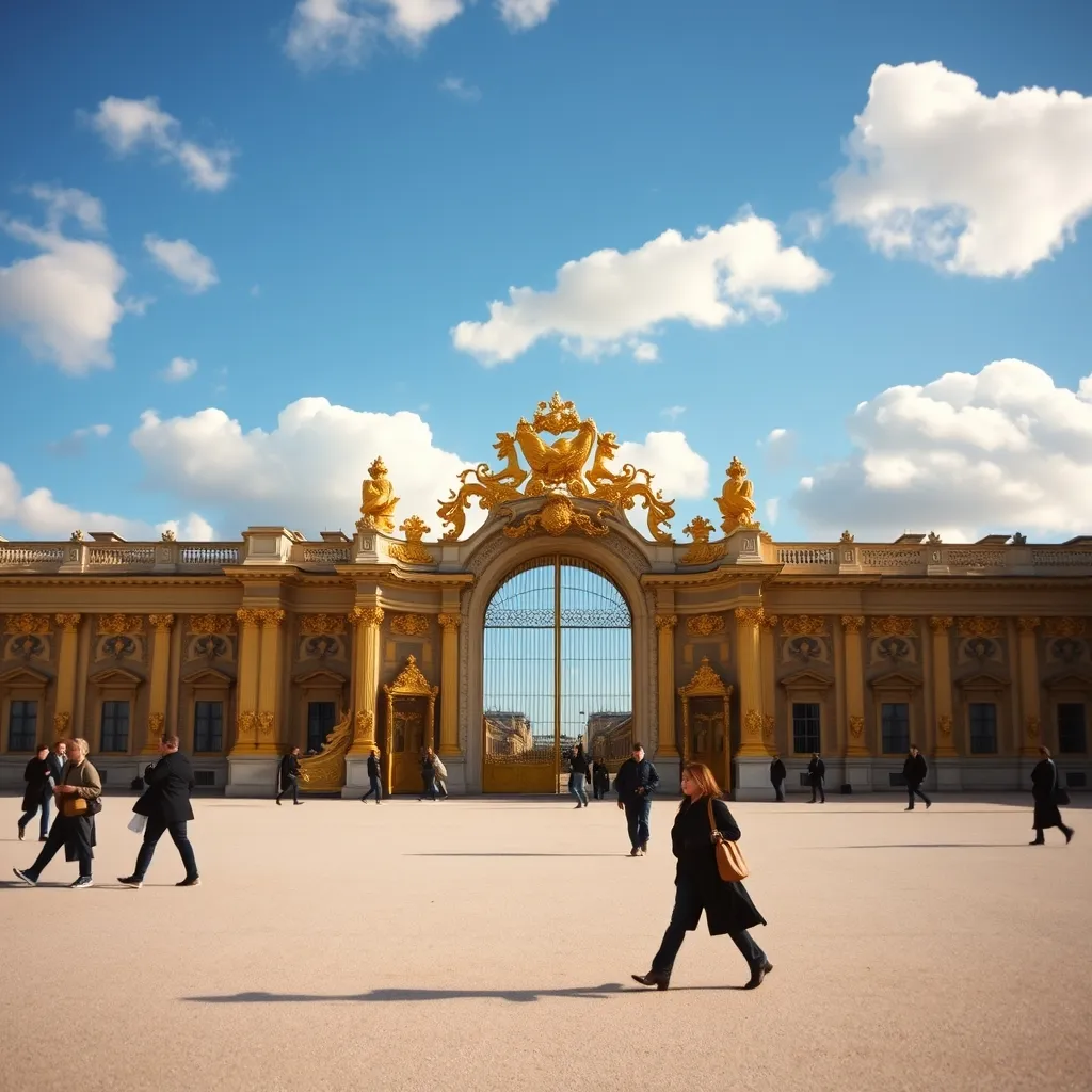 Les grilles dorées du château de Versailles, monument phare du tourisme francilien