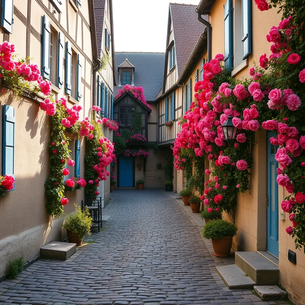 Les ruelles fleuries de Gerberoy, classé parmi les Plus Beaux Villages de France