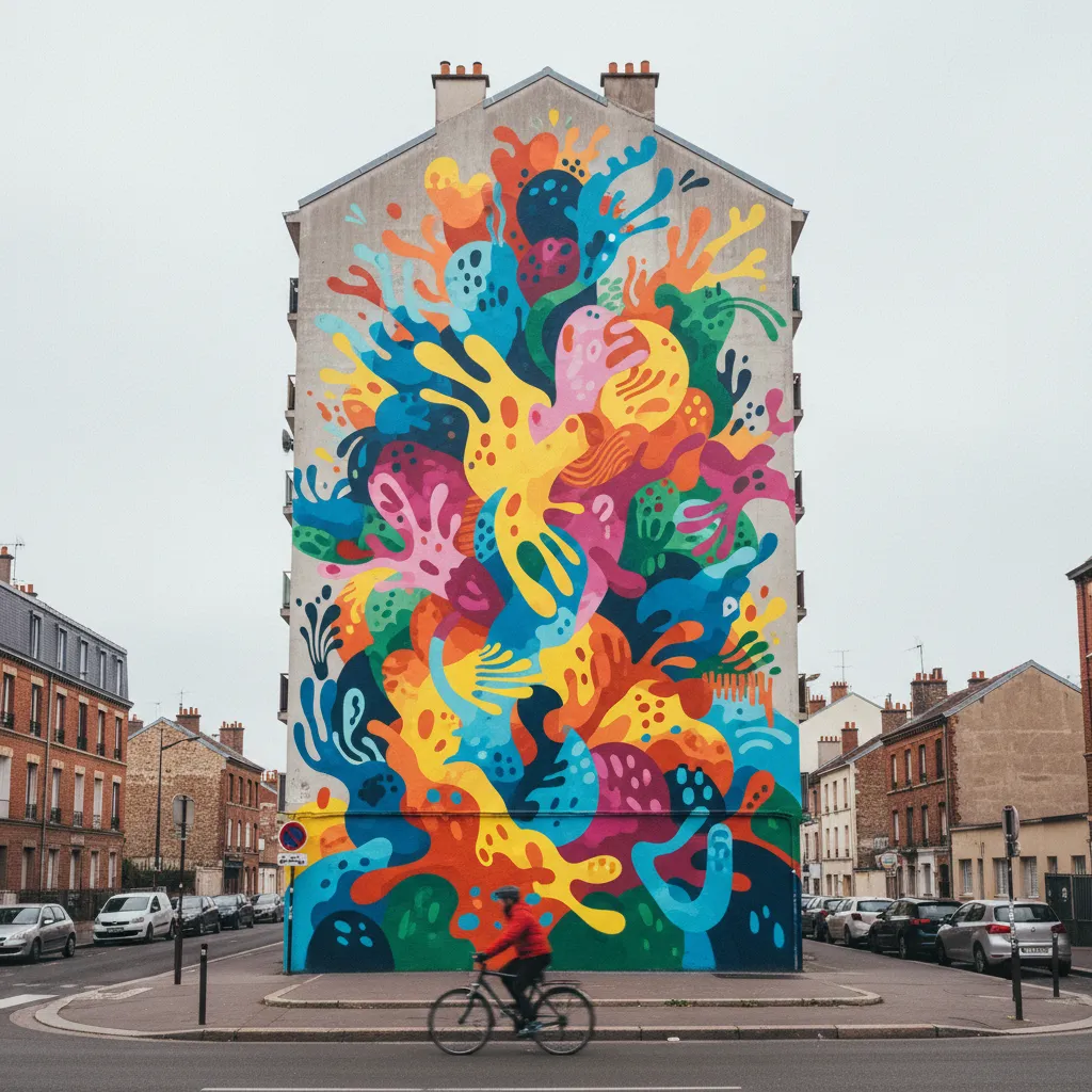 Une fresque monumentale dans les rues de Vitry-sur-Seine, capitale francilienne du street art