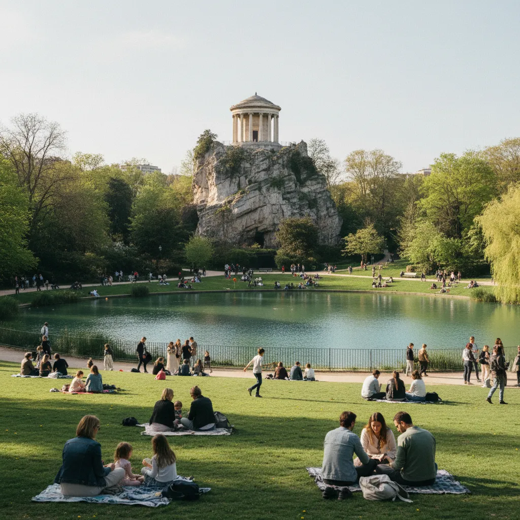 Le parc des Buttes-Chaumont et son temple perché, un dépaysement total en plein 19e