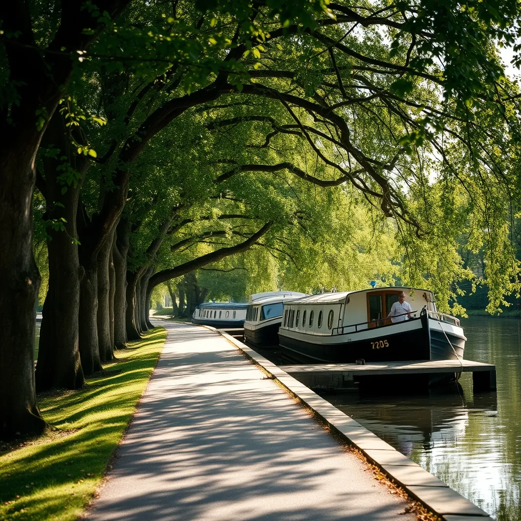 Le chemin de halage entre Samois-sur-Seine et Thomery, bordé de platanes centenaires