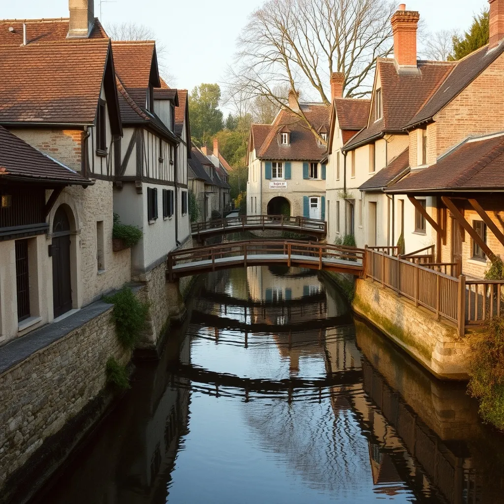 Crécy-la-Chapelle, surnommée la Venise briarde, où le Grand Morin se divise en plusieurs bras