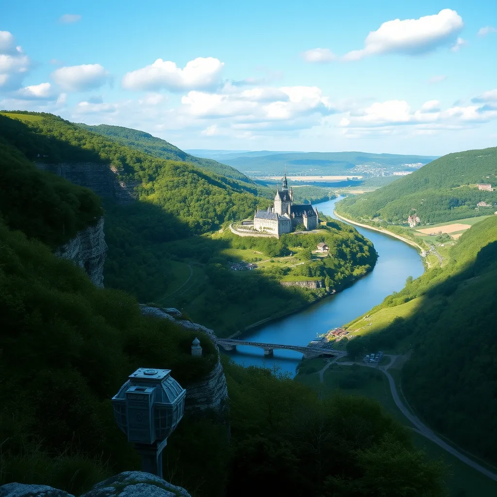 Vue panoramique sur la boucle de la Seine depuis les falaises de La Roche-Guyon