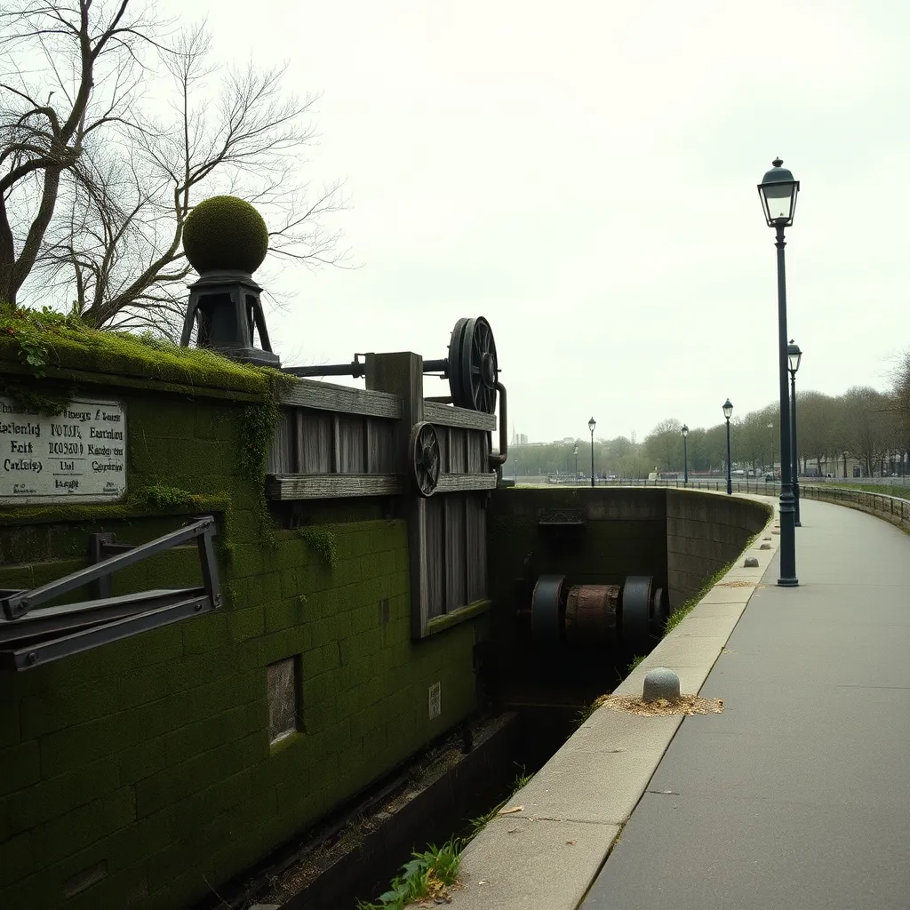 L'écluse du Moulin-de-Cage conserve ses portes busquées en chêne depuis 1932