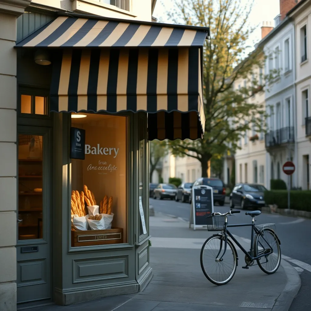 Devanture d'une boulangerie de quartier dans le centre de Gennevilliers