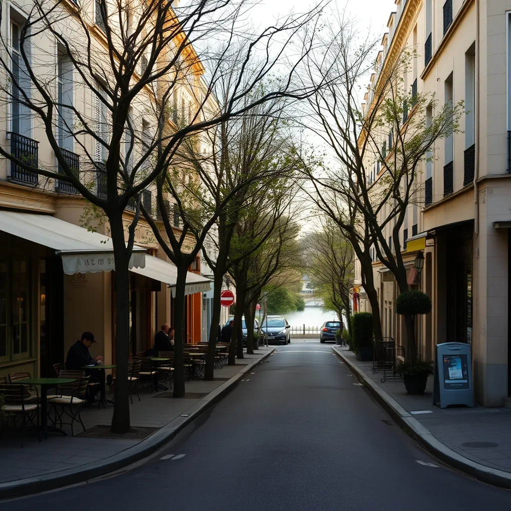 Terrasses de cafés dans le centre d'Asnières-sur-Seine, un dimanche matin de printemps