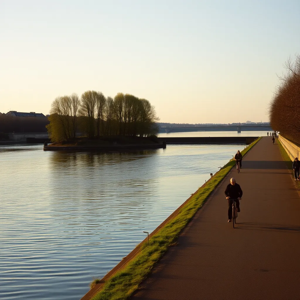Le chemin de halage entre Chatou et l'île de la Chaussée, idéal pour une balade à pied ou à vélo