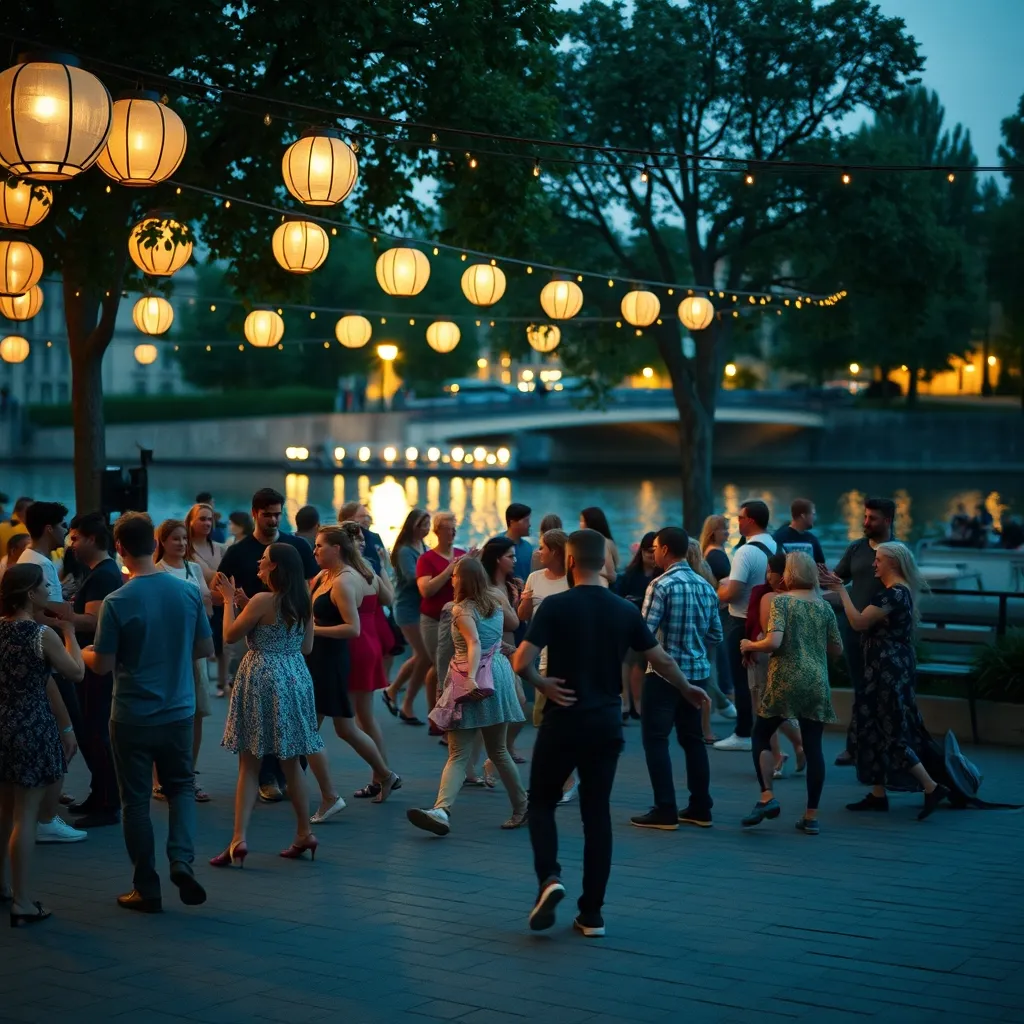 Bal populaire estival sur les berges de L'Île-Saint-Denis, héritier direct de la tradition guinguette