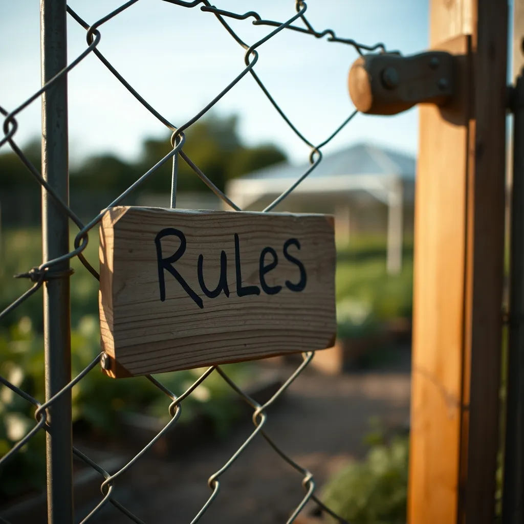 Entrée réglementée d'un site de jardins familiaux dans les Hauts-de-Seine