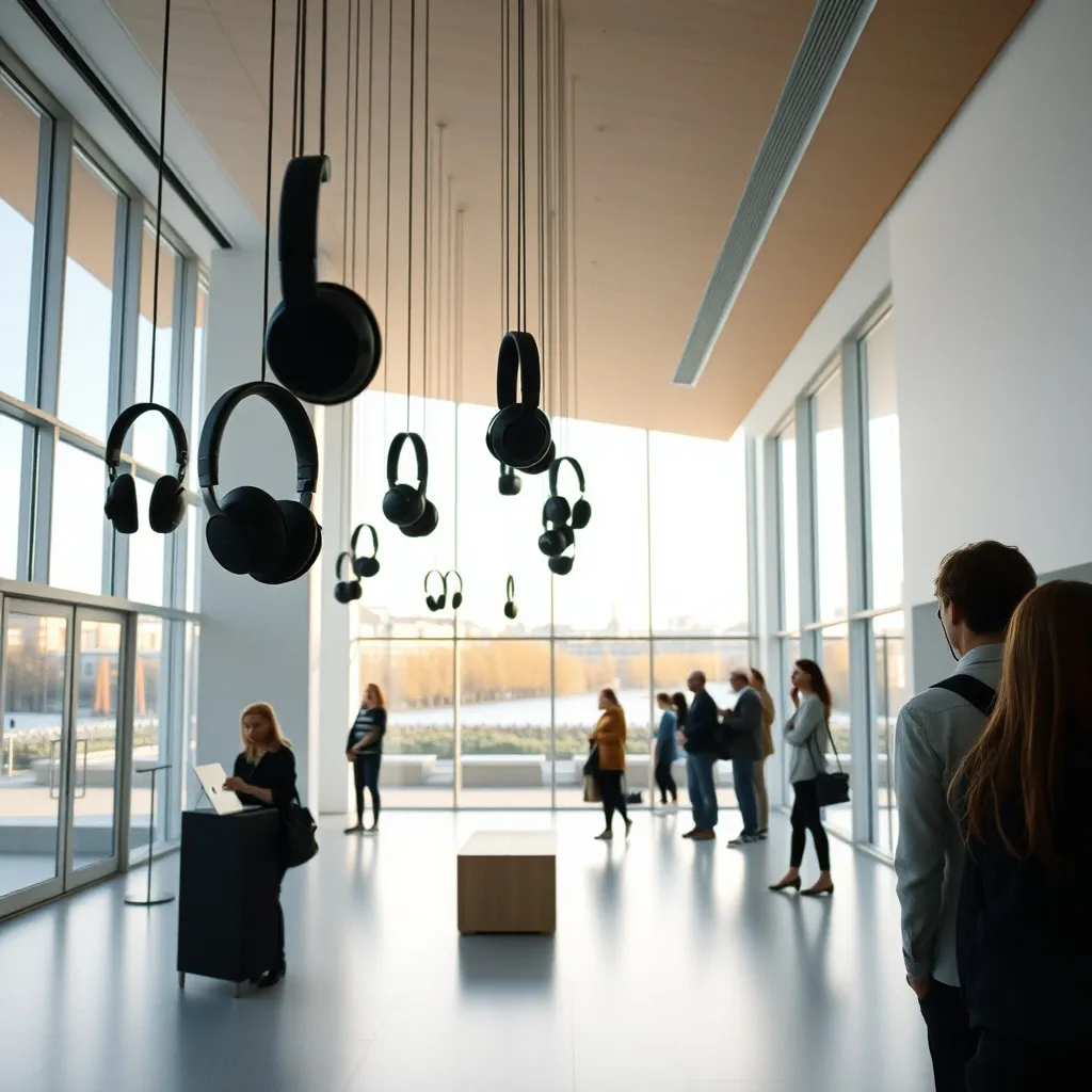 Installation sonore dans le hall de la Maison de la Musique de Nanterre