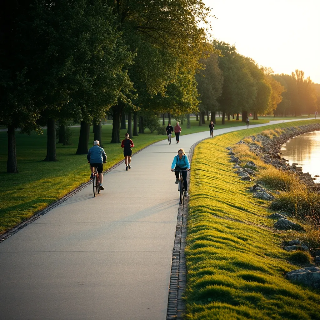 La promenade en bord de Seine à la sortie sud du parc, vers l'île Marante