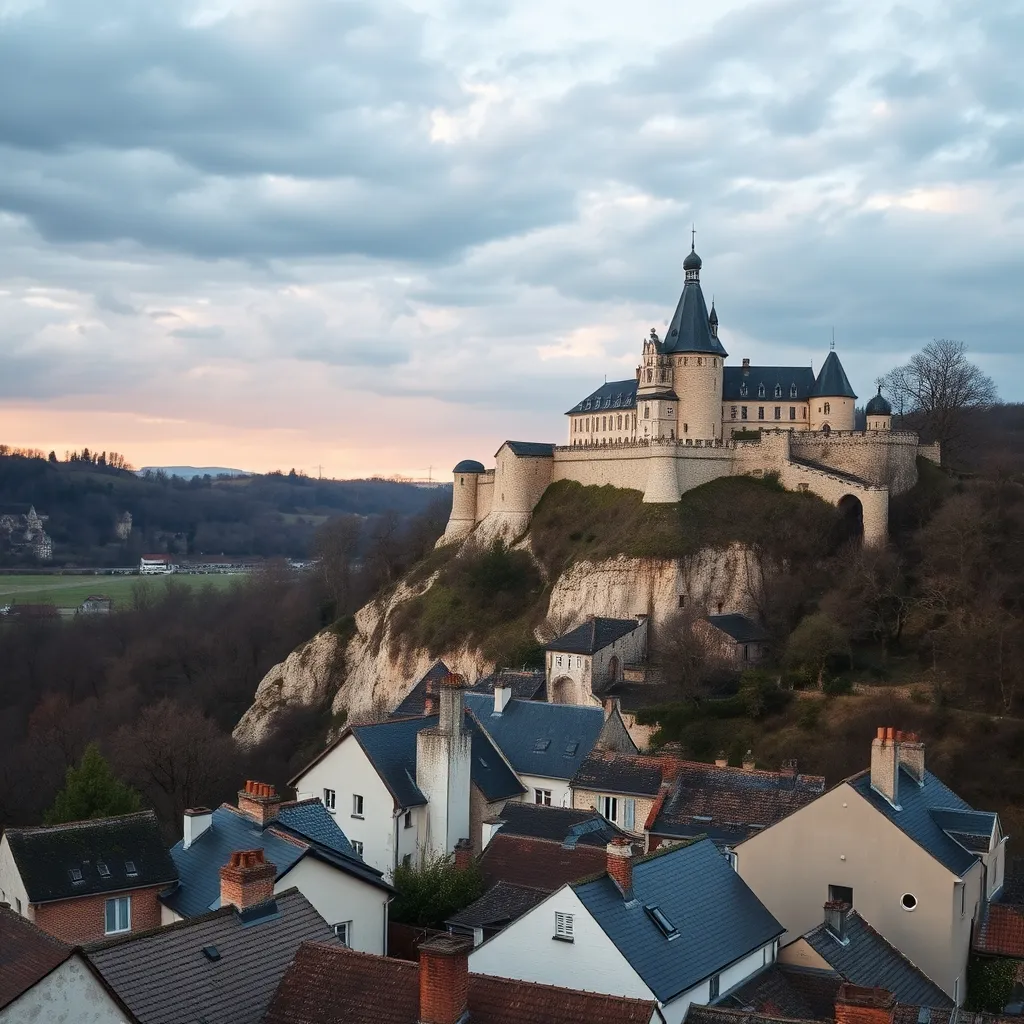 Le château troglodytique de La Roche-Guyon, adossé à la falaise de craie
