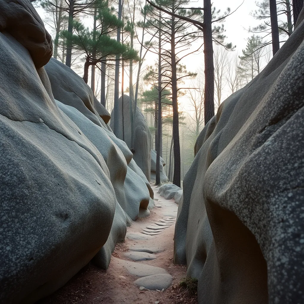 Les chaos de grès en forêt de Fontainebleau, terrain emblématique de la randonnée francilienne