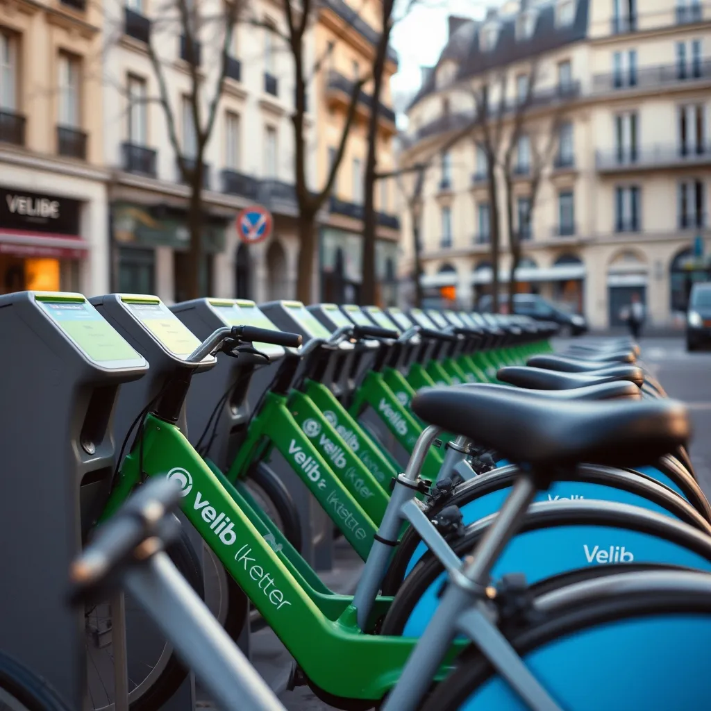 Station Vélib' Métropole avec vélos mécaniques et électriques, dont la disponibilité est consultable via plusieurs applications