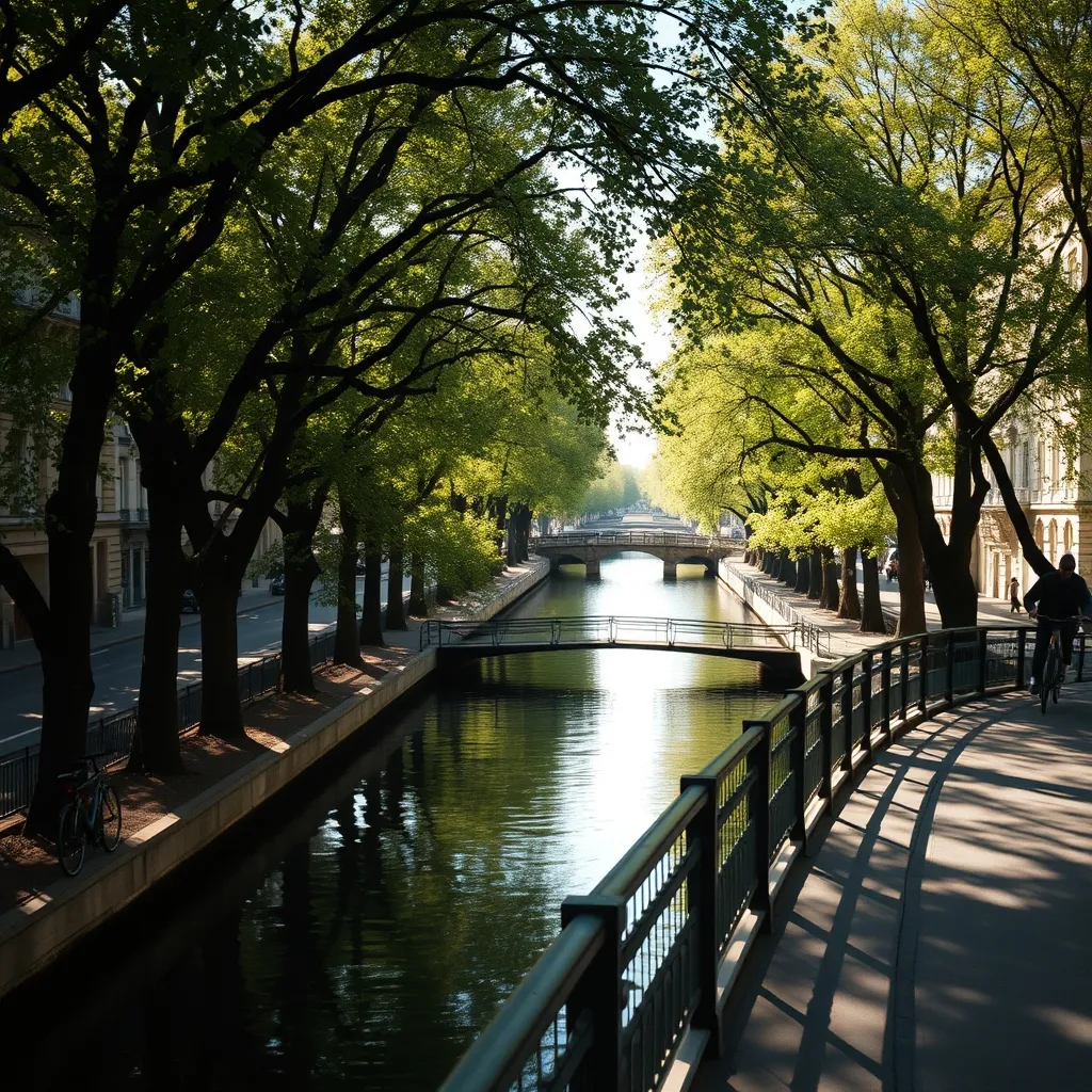 Le canal Saint-Martin offre un parcours cyclable ombragé entre République et la Villette
