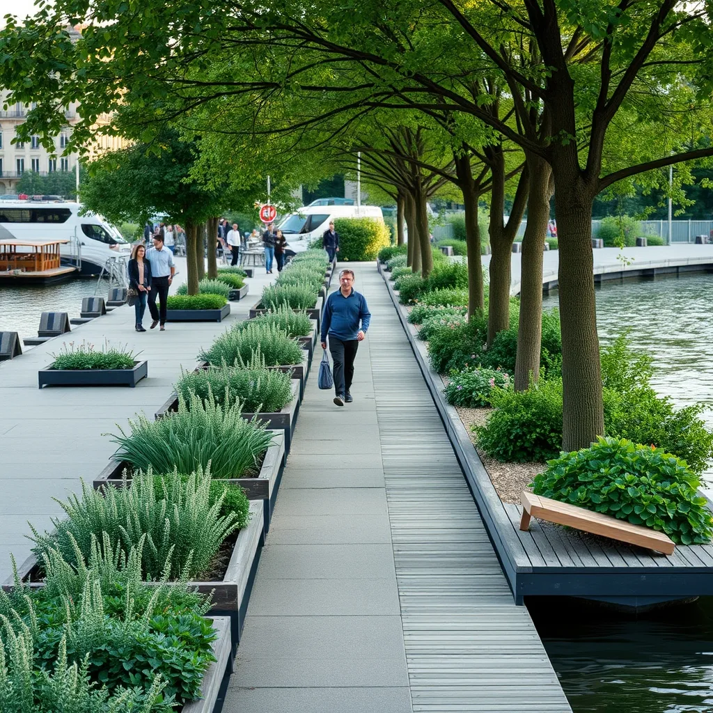 Les jardins flottants et transats du Parc Rives-de-Seine sur la rive gauche