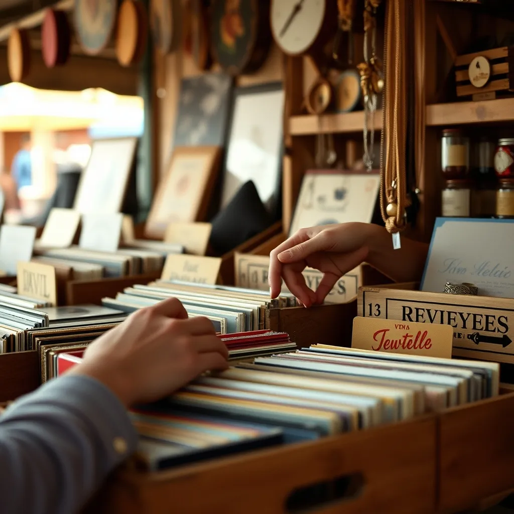 Fouiller dans les caisses de vinyles et de bijoux anciens fait partie du plaisir de la chine