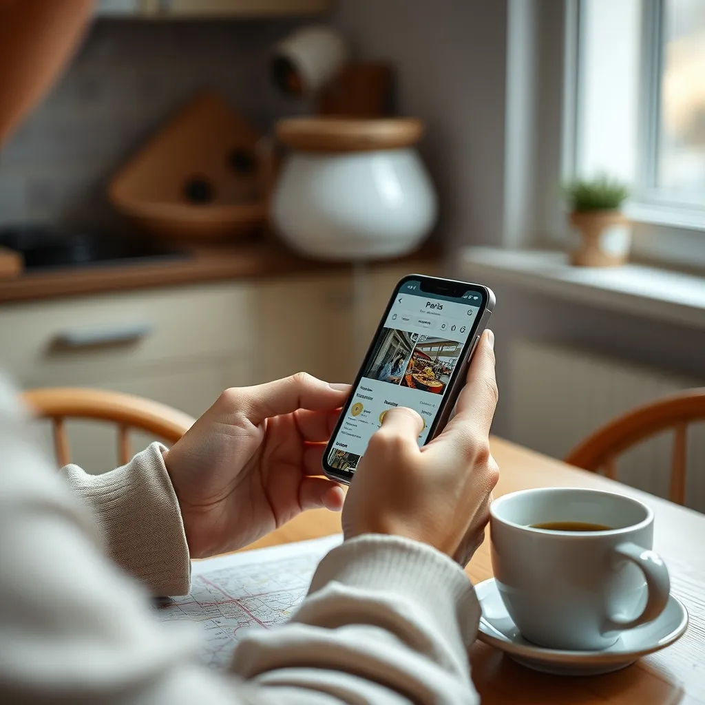 Consultation des calendriers de brocantes sur smartphone avant la sortie du week-end