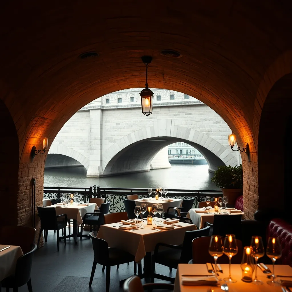 Le restaurant Faust sous les voûtes du pont Alexandre III à Paris