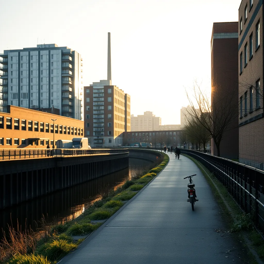 Chemin de halage le long de la Seine entre Clichy et le port de Gennevilliers