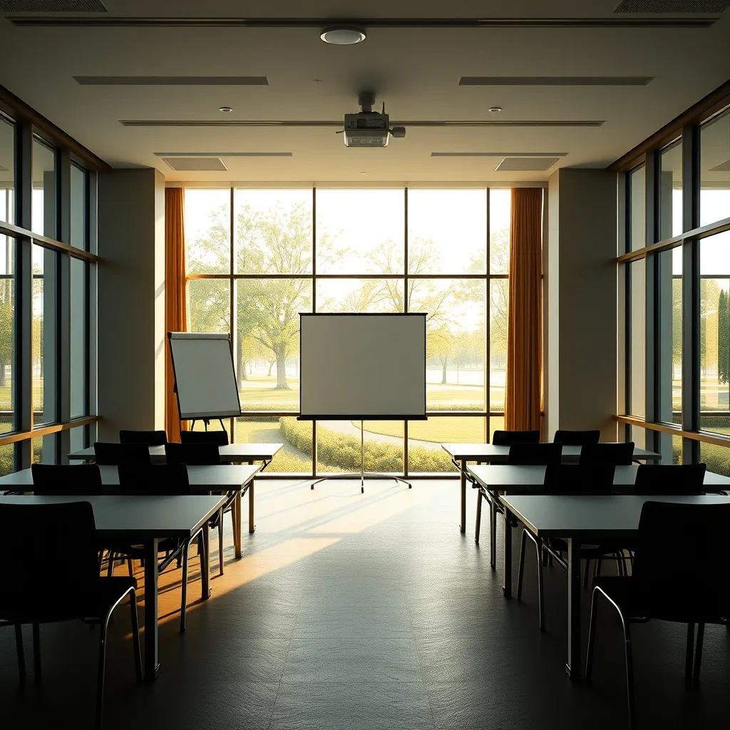 Les salles de réunion du campus combinent équipement moderne et lumière naturelle