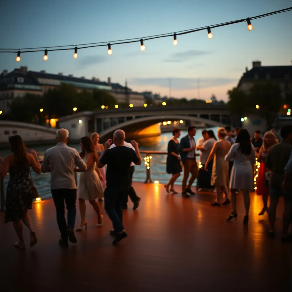 Bal en plein air sur les quais de Seine, héritier direct de la tradition des guinguettes