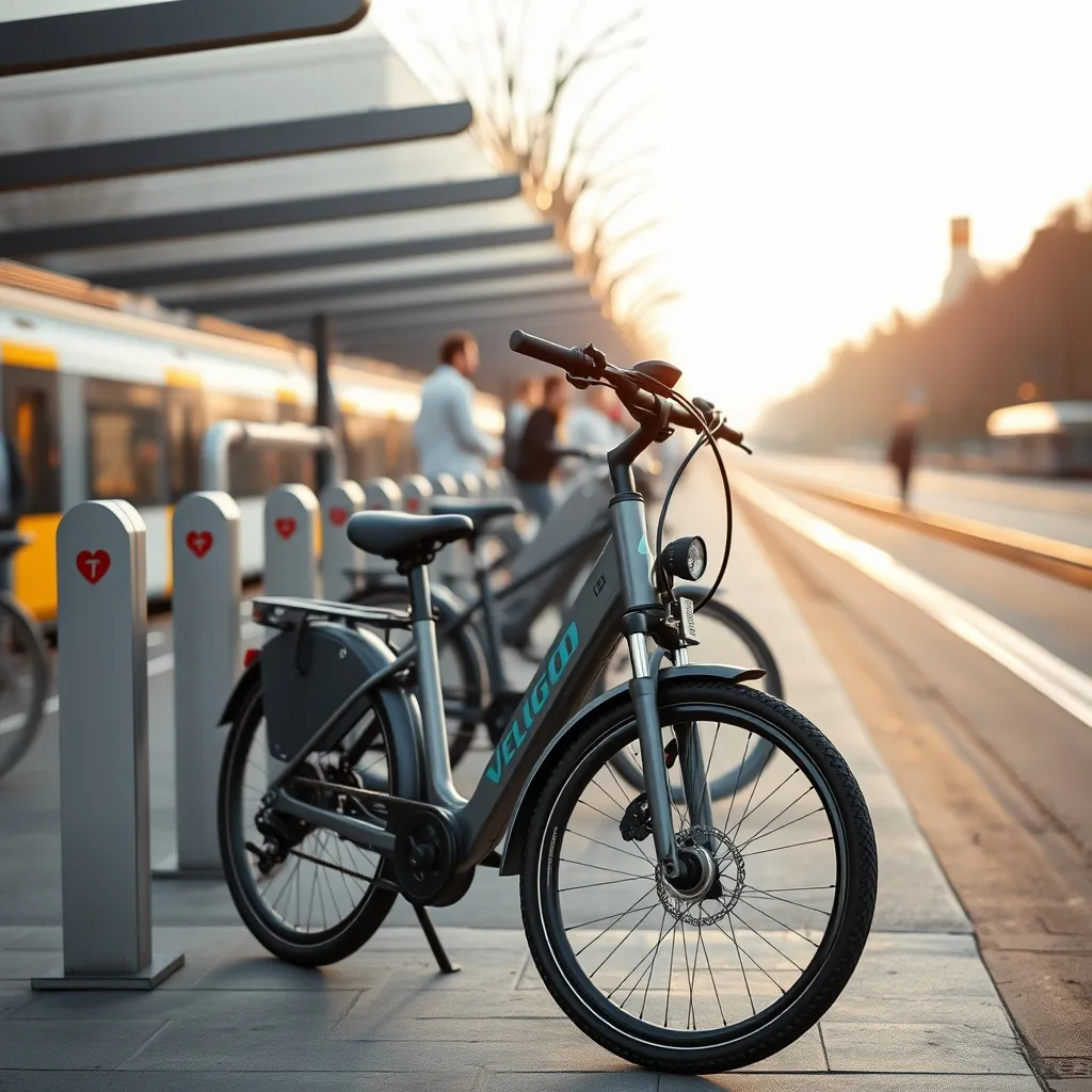 Un vélo Véligo stationné dans un parking sécurisé en gare francilienne