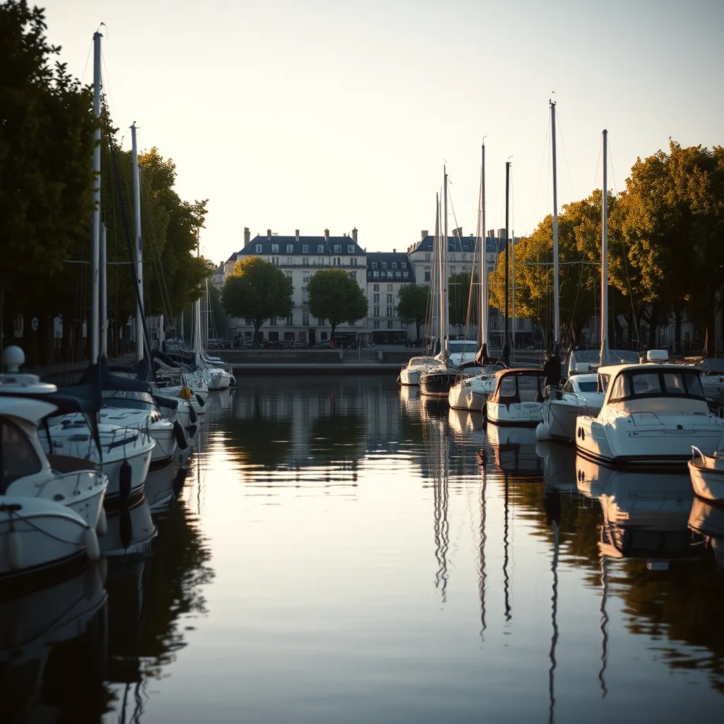 Le port de l'Arsenal près de la Bastille, avec ses bateaux de plaisance amarrés