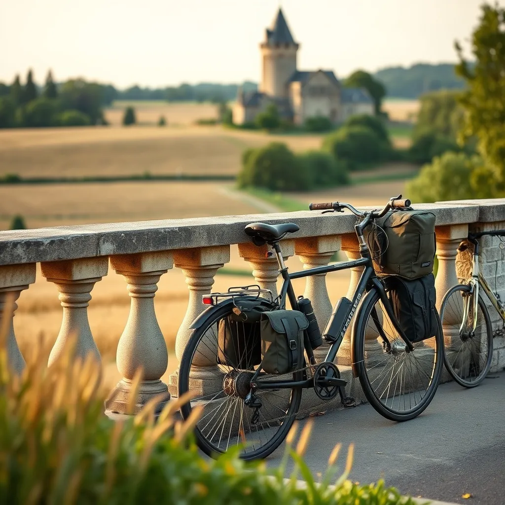 Pause devant le château de Gisors, étape incontournable de la traversée du Vexin français