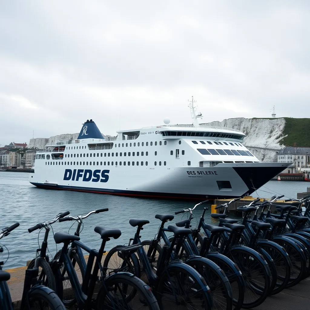 Le ferry Dieppe-Newhaven embarque les vélos pour la traversée de la Manche en quatre heures