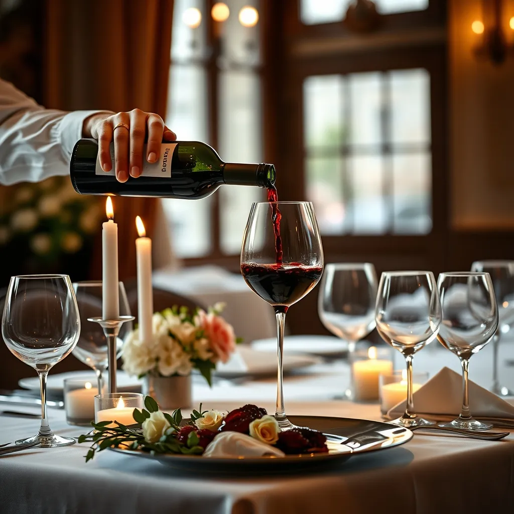 Service des accords mets-vins dans un étoilé du 92