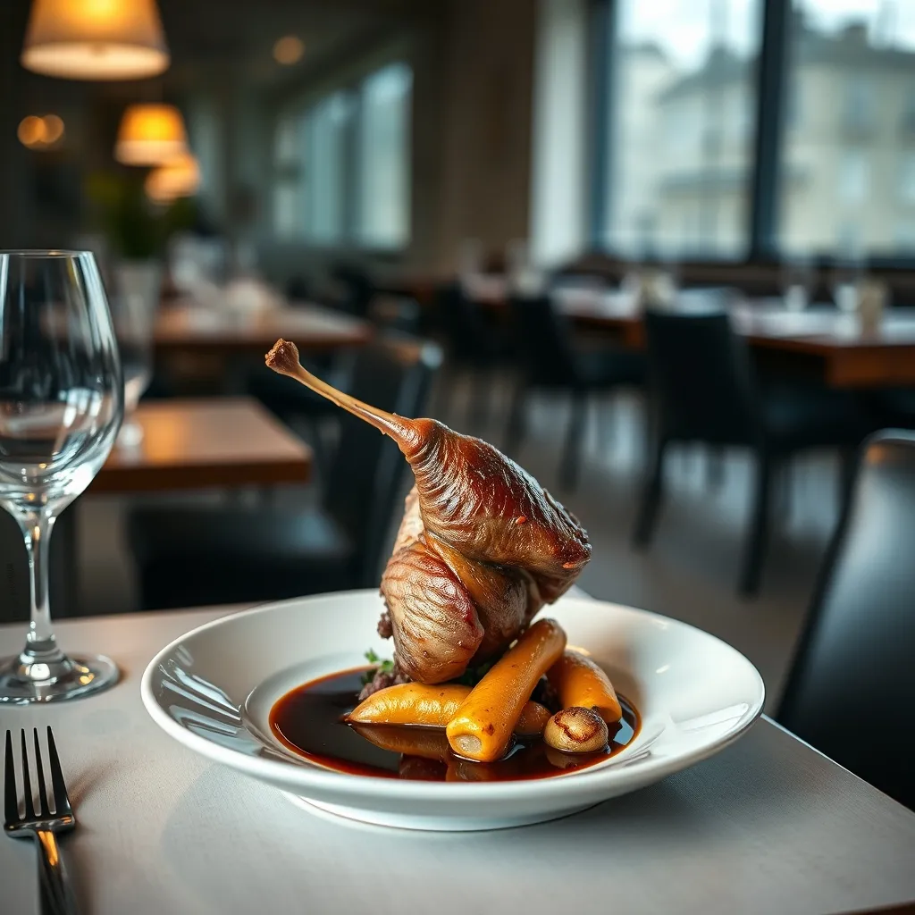 Assiette gastronomique servie dans un restaurant étoilé du sud des Hauts-de-Seine