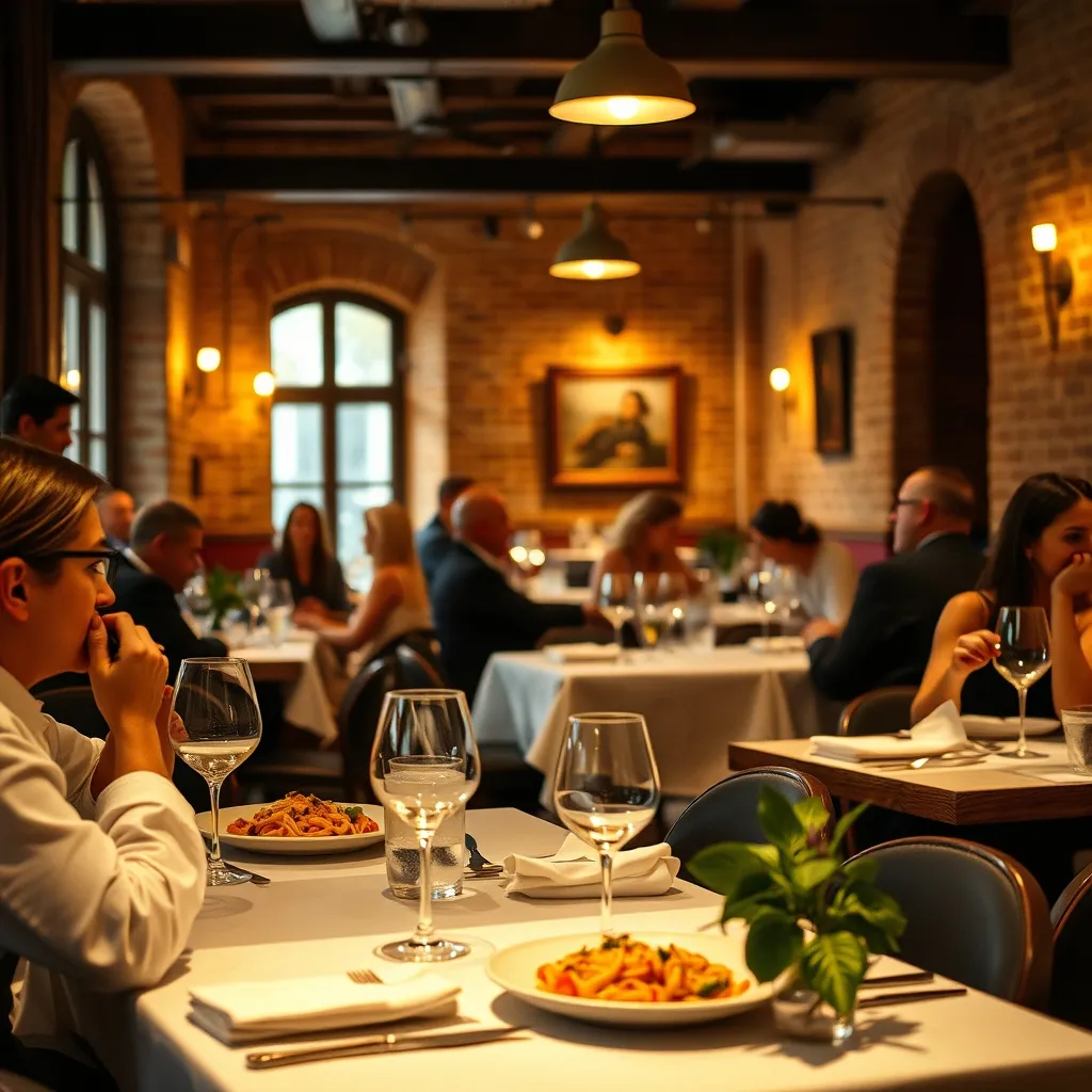 Salle chaleureuse d'une institution gastronomique italienne dans les Hauts-de-Seine