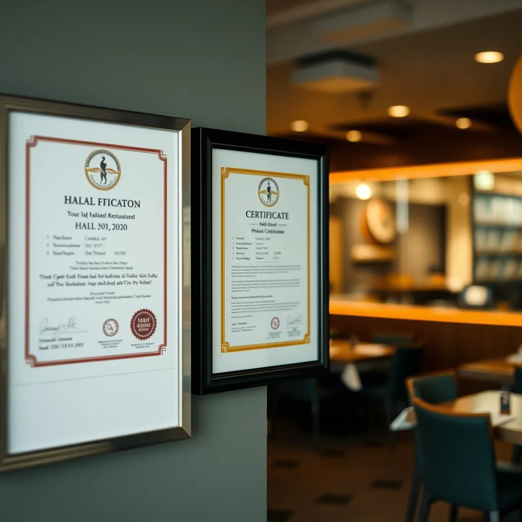 Certificat halal affiché en salle, un gage de transparence pour les clients