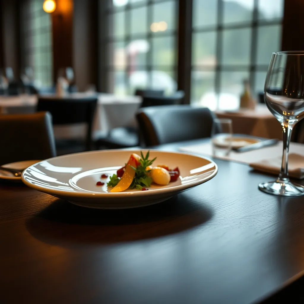 Assiette dressée dans un restaurant étoilé des Hauts-de-Seine
