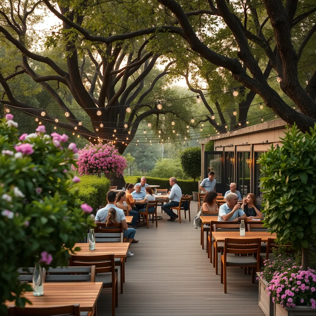 Terrasse-jardin ombragée dans un parc des Hauts-de-Seine
