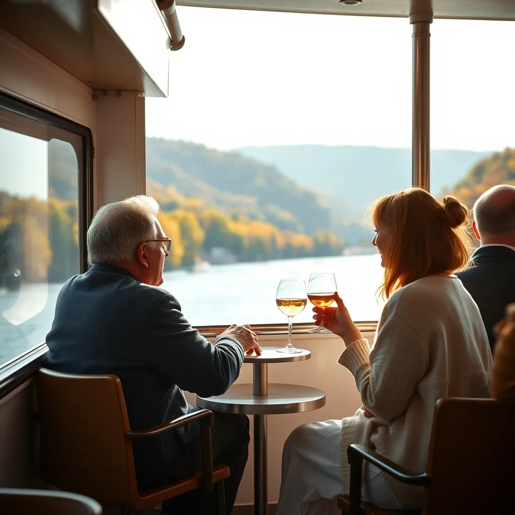 Passagers profitant du pont supérieur lors d'une croisière automnale sur la Seine