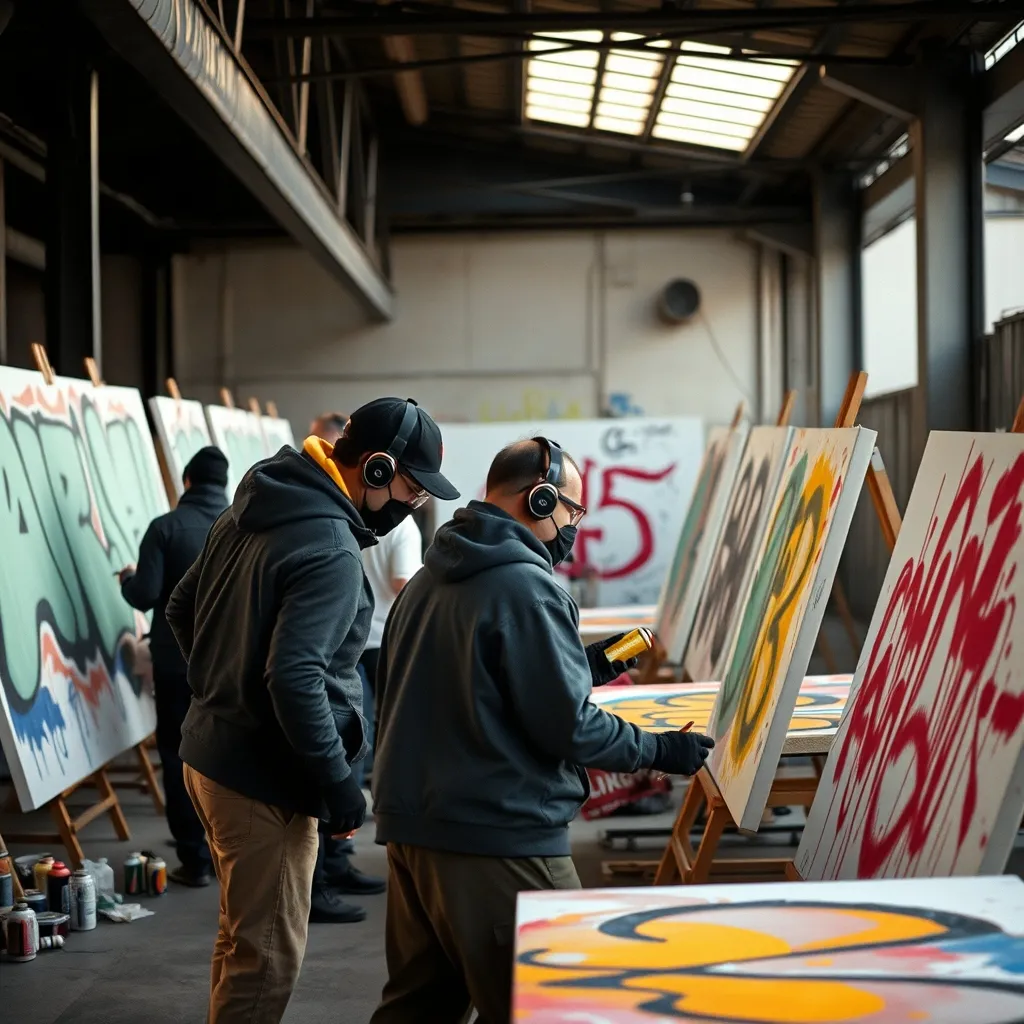 Atelier graffiti en plein air proposé lors d'un team building parisien
