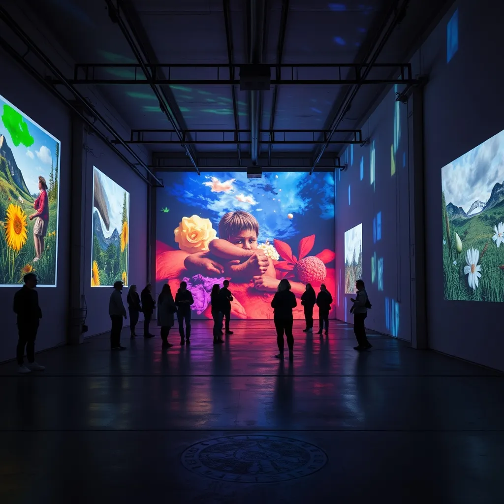 Projections immersives à 360 degrés dans la nef de l'Atelier des Lumières