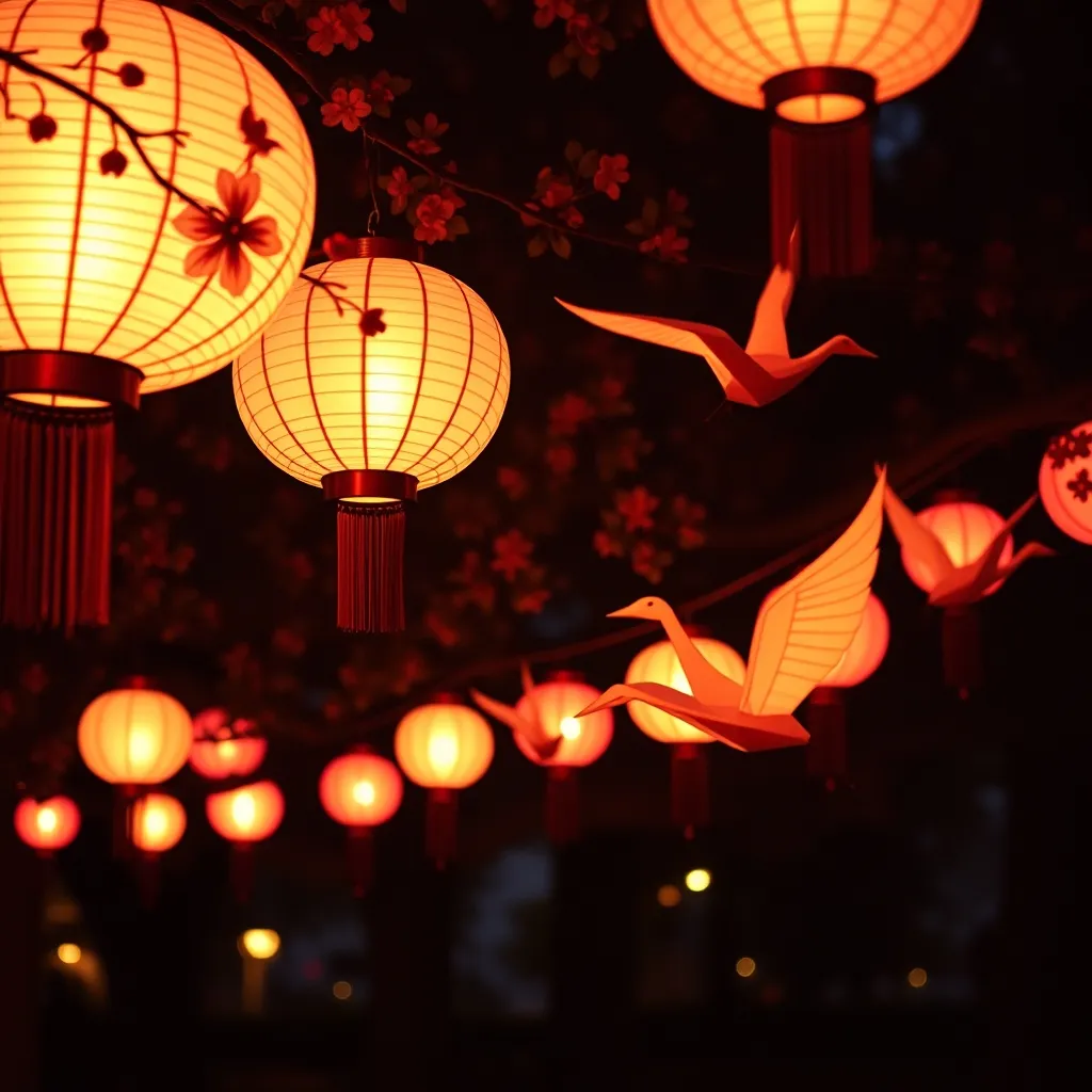 Lanternes artisanales illuminées lors du festival lumineux au Jardin d'Acclimatation