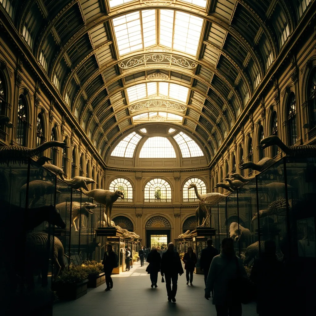 La nef de la Grande Galerie de l'Évolution et sa célèbre procession d'animaux naturalisés