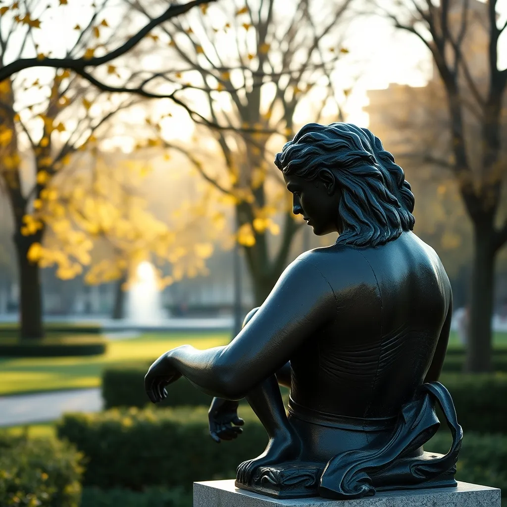 Sculpture en bronze d'Aristide Maillol dans les allées du jardin des Tuileries