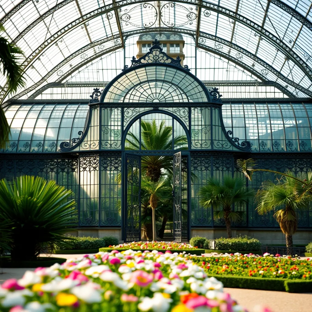Les serres Art nouveau d'Auteuil dans le bois de Boulogne abritent des palmiers centenaires