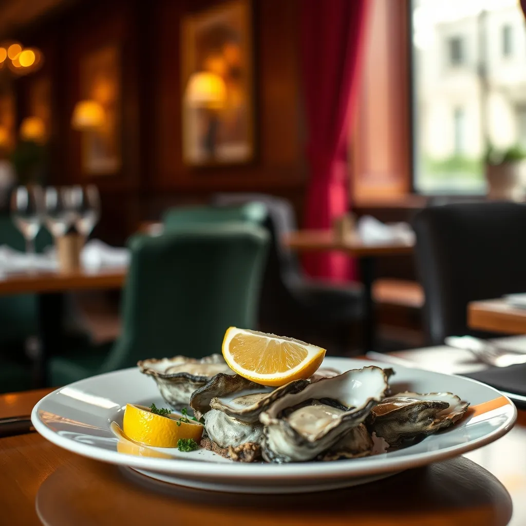 Plateau de fruits de mer servi au Jardin RH, produit phare de la carte