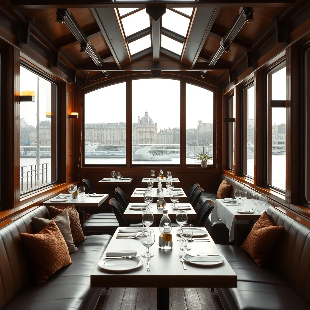 Le salon intérieur de la Péniche Henjo, lumineux et modulable pour les réceptions