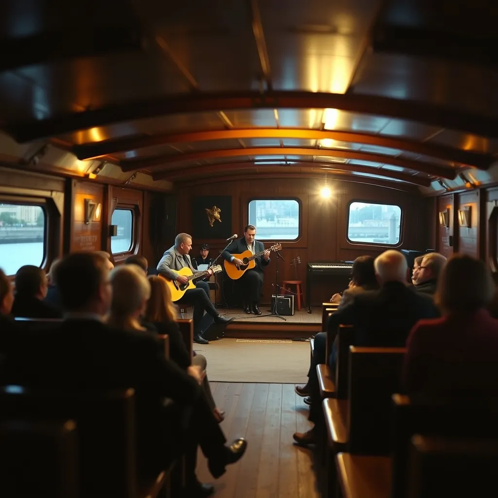Concert acoustique dans la cale du Marcounet, à quelques mètres des musiciens