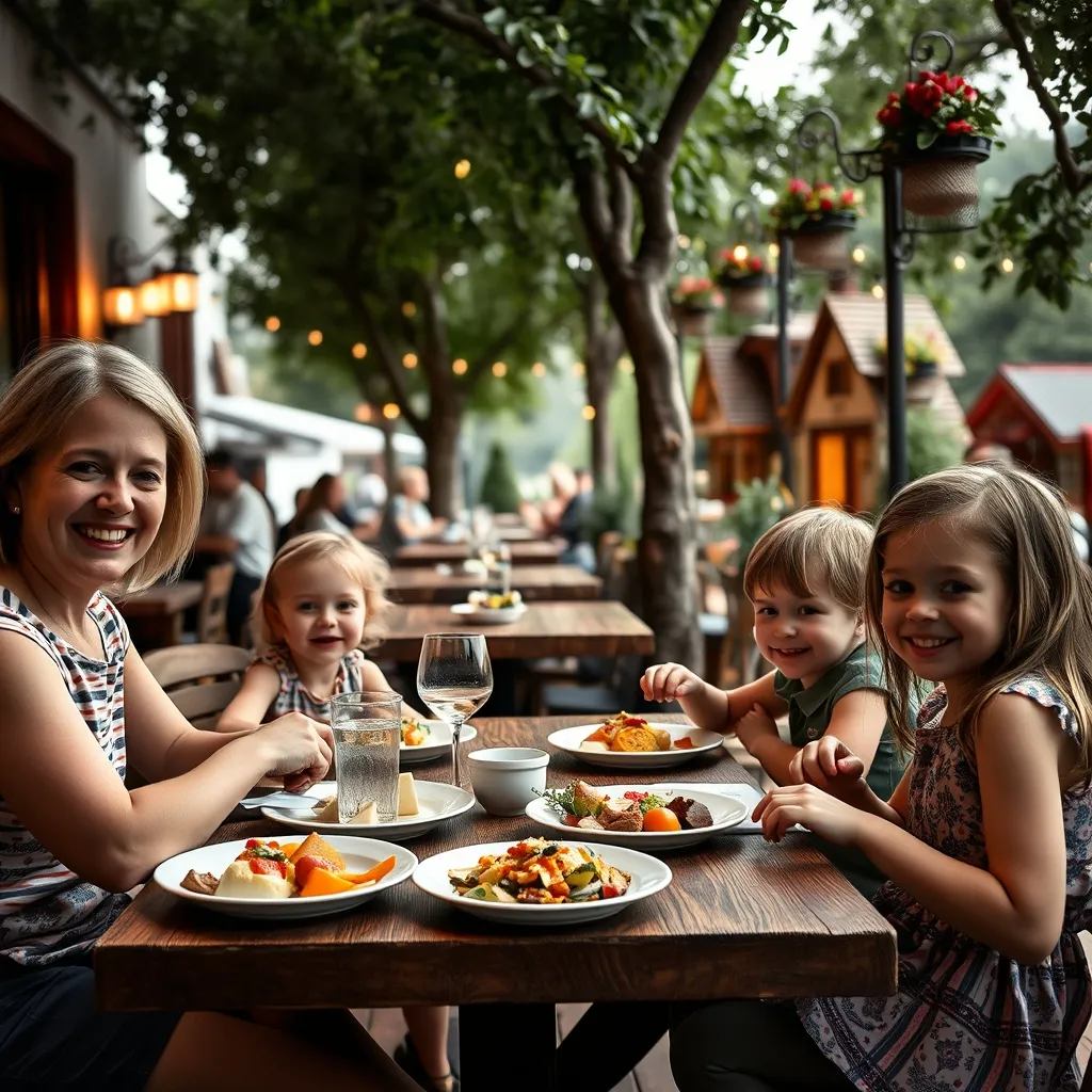 Un déjeuner en famille sur la terrasse, entre deux attractions du parc