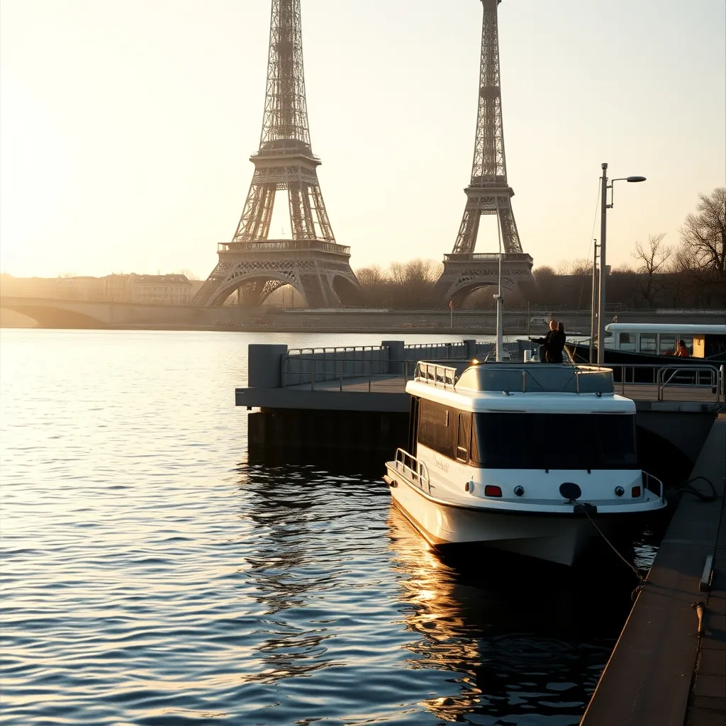 Le port de Grenelle, point d'embarquement prisé pour les croisières face à la tour Eiffel