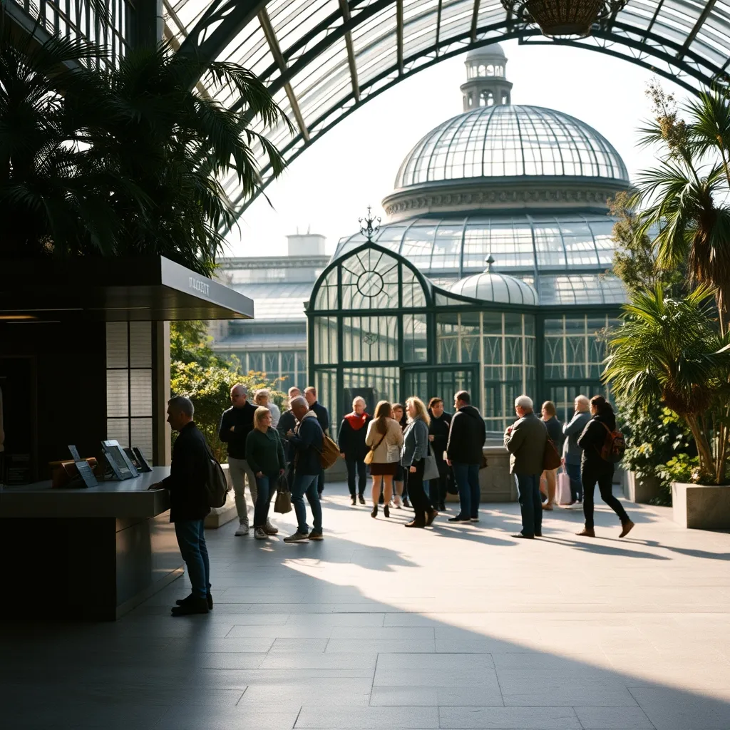 L'entrée des Grandes Serres côté allées du Jardin des Plantes