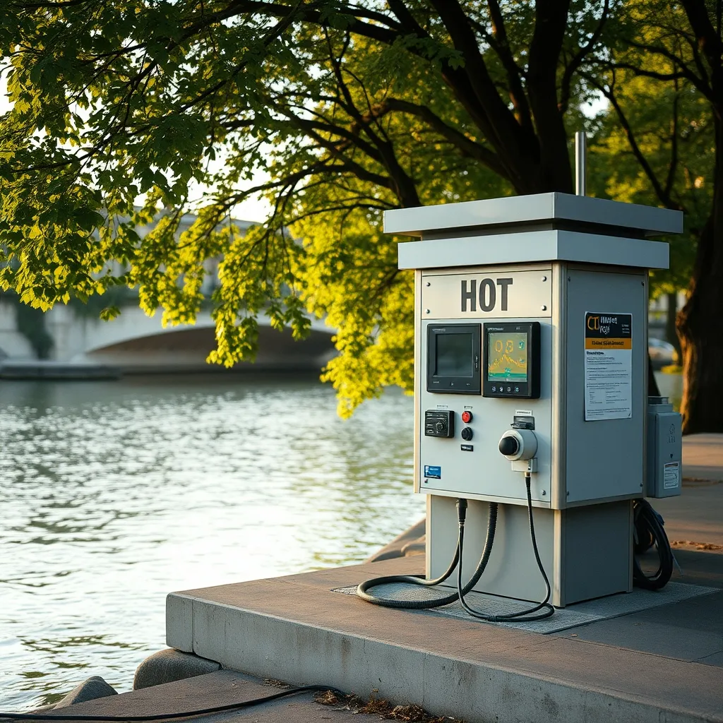 Station de surveillance de la qualité de l'eau sur les berges de la Seine